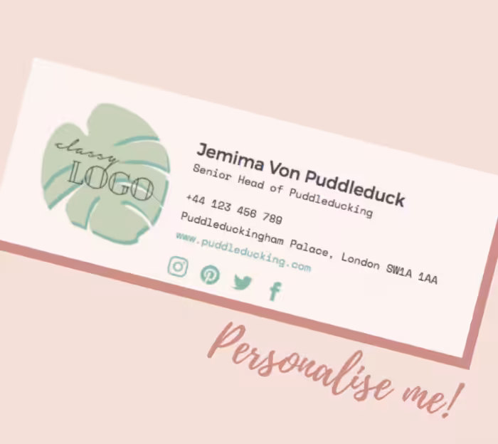 A personalised email signature graphic design