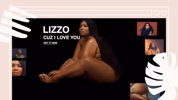 Screenshot of Lizzo's website.