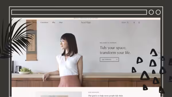 Screenshot of Marie Kondo's website