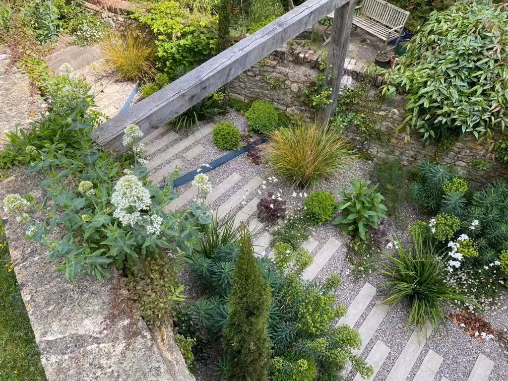 Artisan Landscapes compact garden from above
