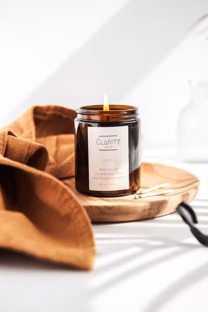 After product shot by Weronika of a Clarity Candles product