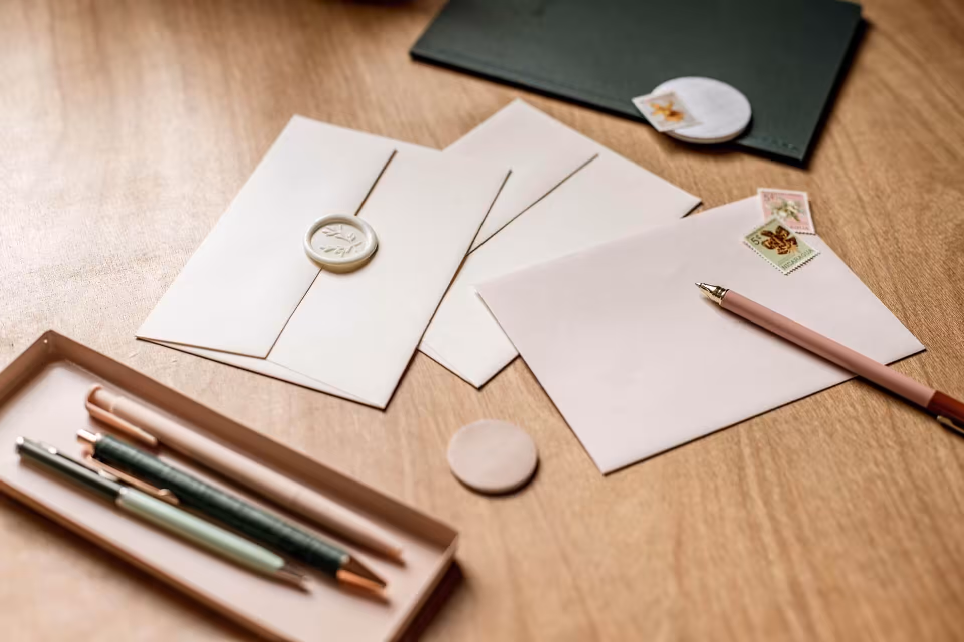 A picture of envelopes to represent a contact page