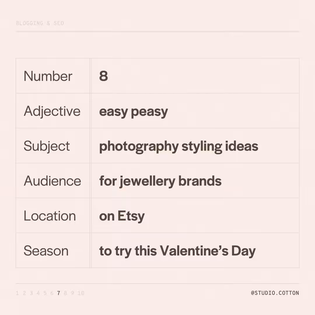 8 easy peasy photography styling ideas for jewellery brands on Etsy to try this Valentine's Day.