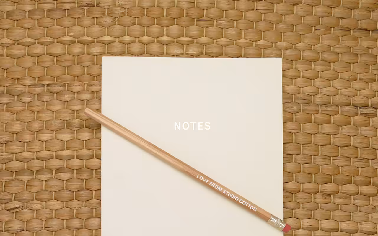 An empty notebook to start writing in.
