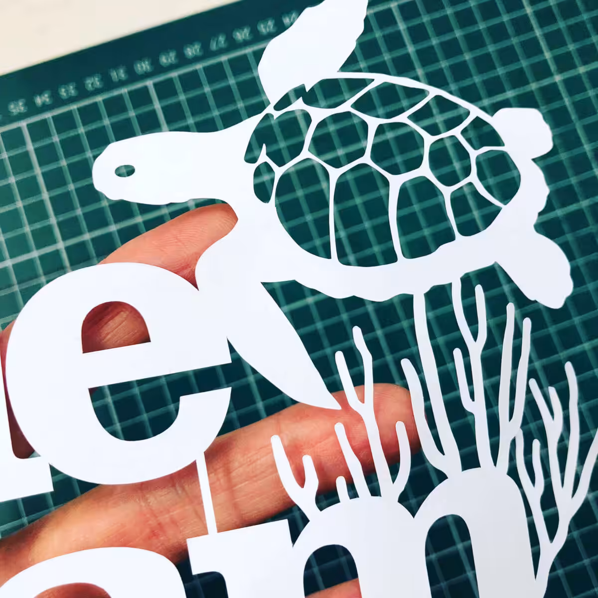 A papercut turtle by Kyleigh's Papercuts.