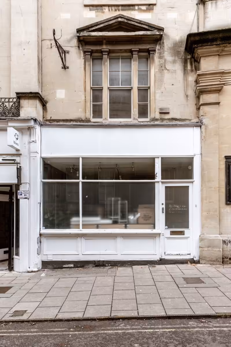 An 'before' shot of the exterior of our Old City studio at 63 Broad Street, Bristol BS1 2EJ.