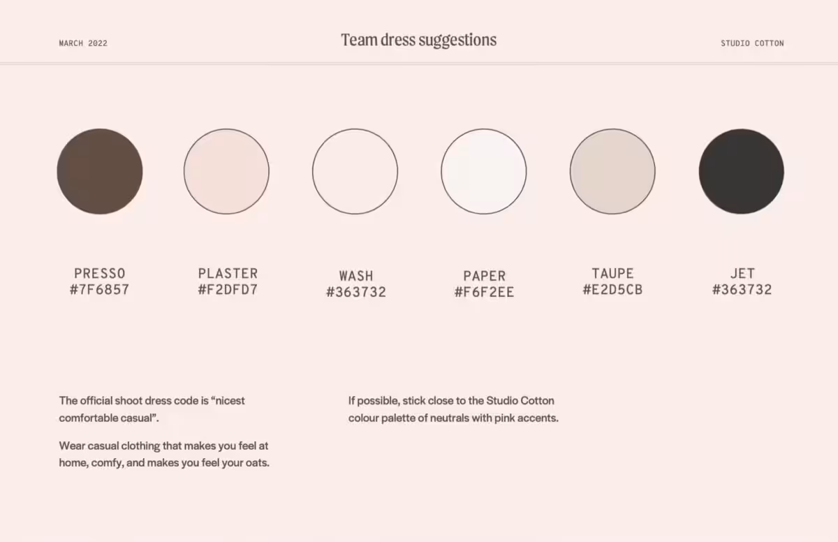 Team Dress Suggestion colours - pinks and browns.