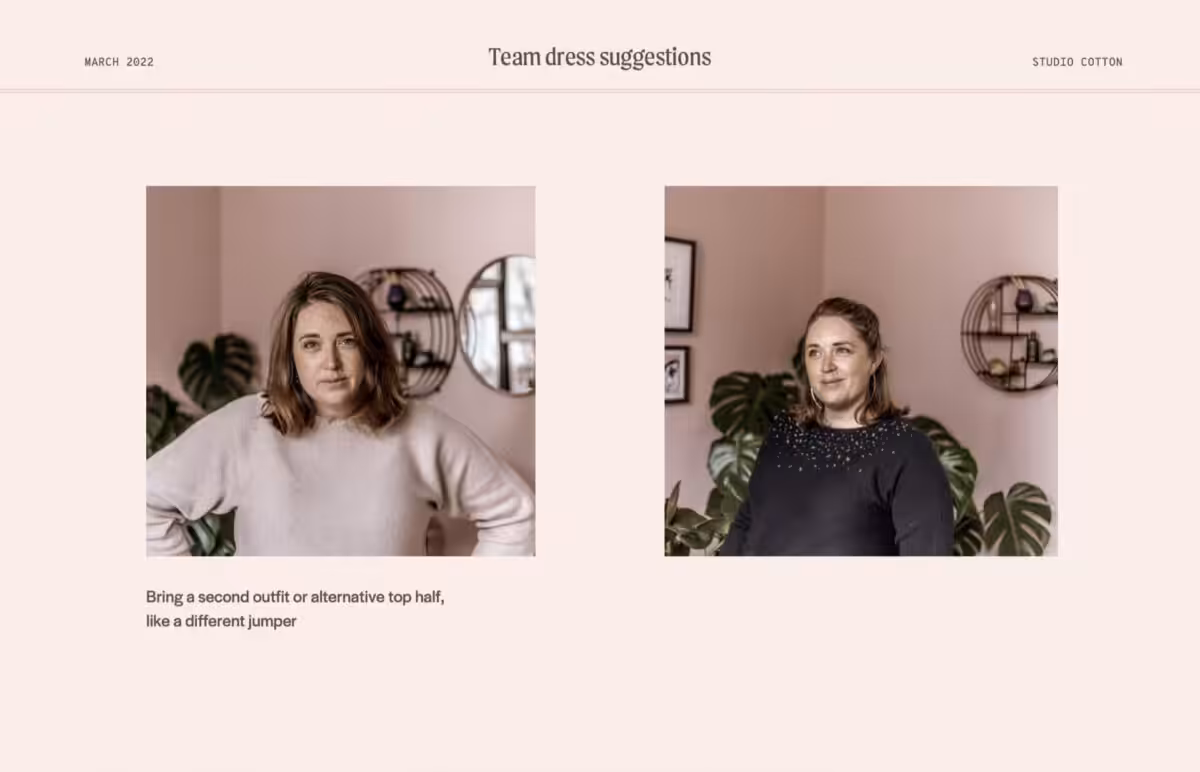 Team dress suggestions - example poses of Aime.
