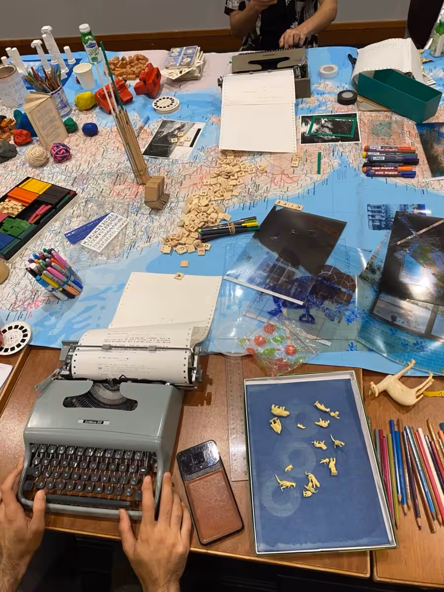 A large art piece in the works.