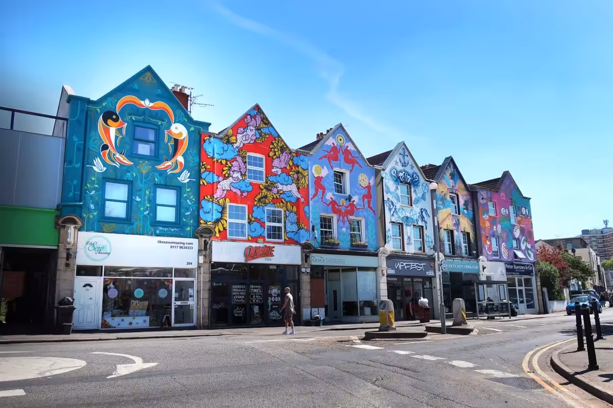 The Six Sisters mural on North Street, Bristol.
