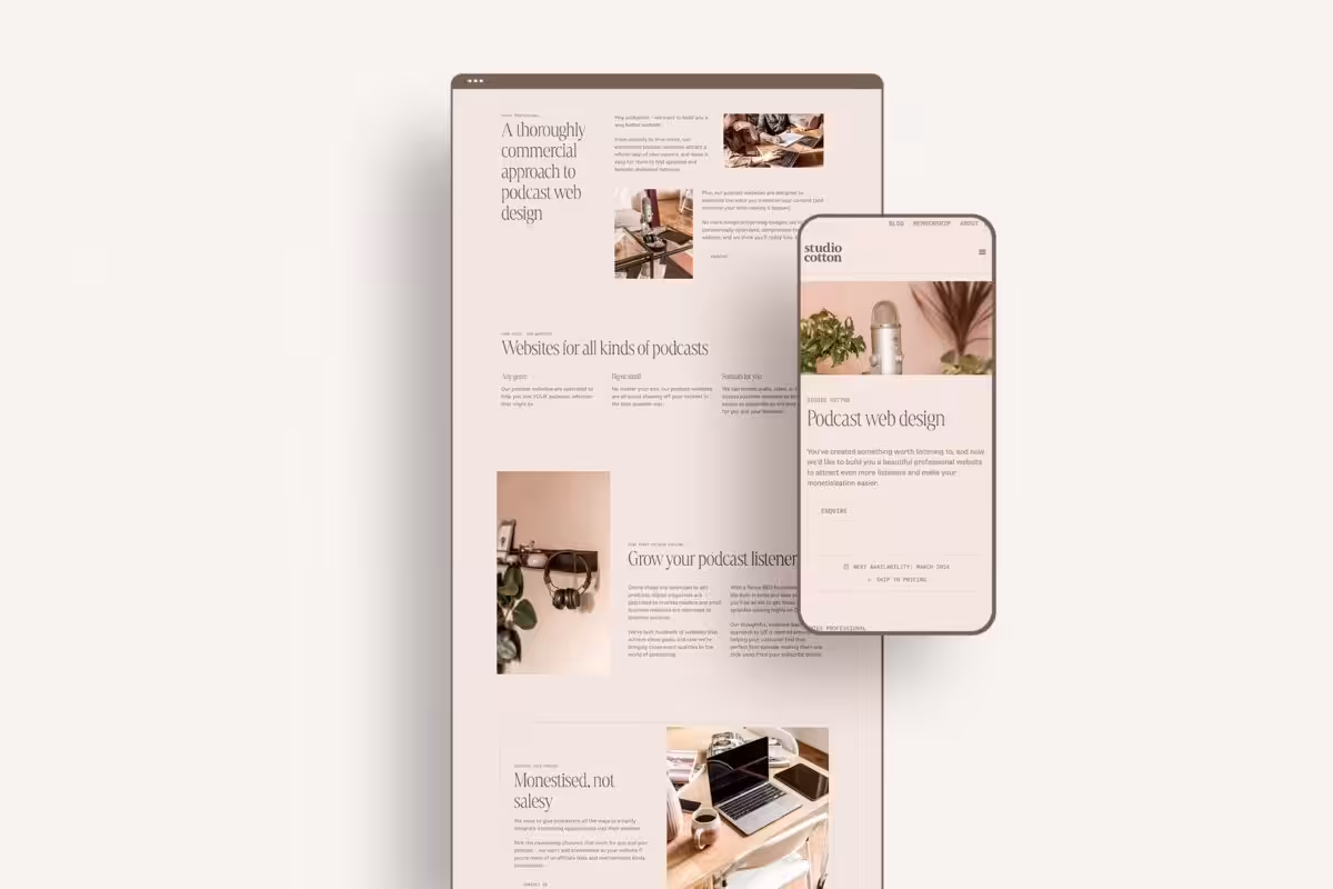 Studio Cotton Podcast Website 2023