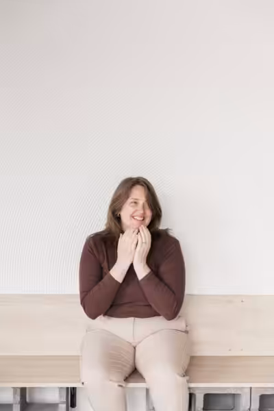 Studio Cotton founder Aime looking happy.
