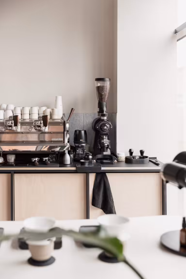 Coffee machine at Greytone Coffee, Bristol.