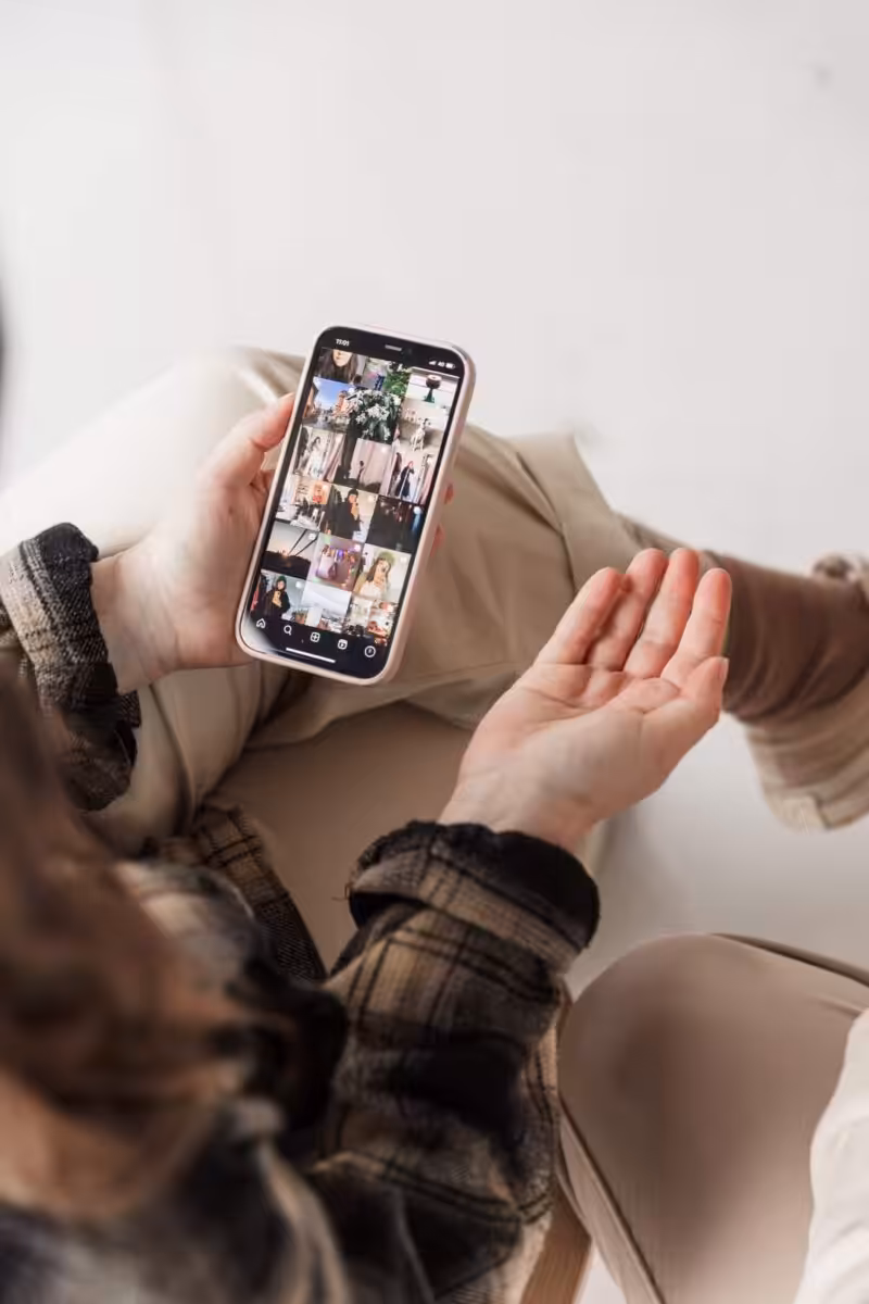 A close up of Lyzi's phone - bloggers absolutely love Instagram.