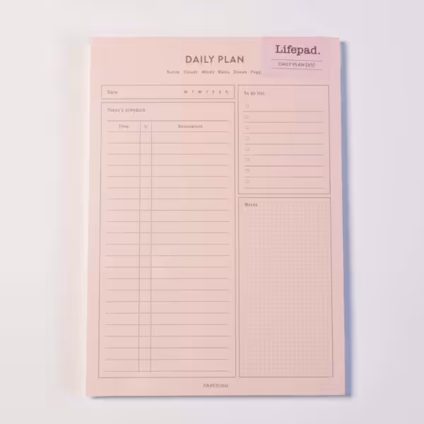 LifePad pink Daily A5 Planner by Paperian