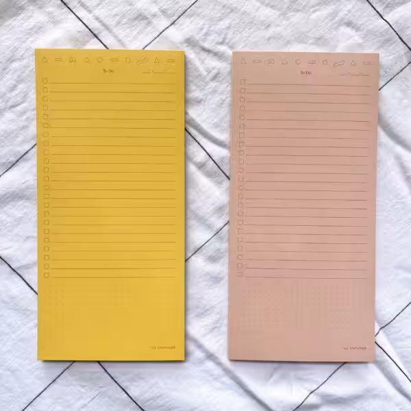 2 Mini Shapes To Do Pads by The Stationer in yellow and pink