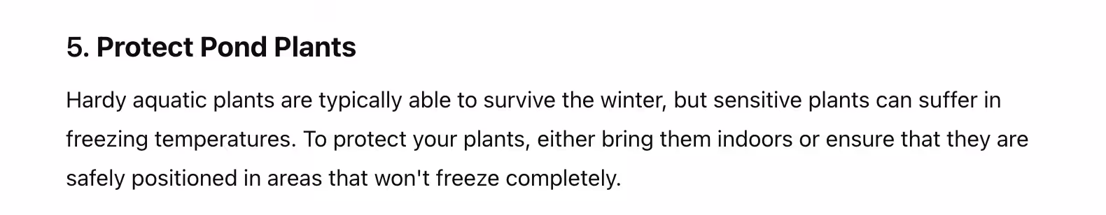Chat GPT: Protect Pond Plants paragraph - an example of Pyramidesque Syntax